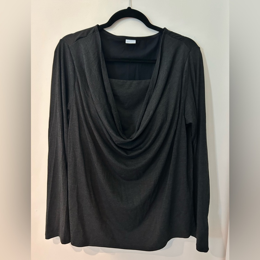 Amoena “Waterfall” Cowl Neck Top with Padded Bra Insert. Mastectomy Top. Size L.